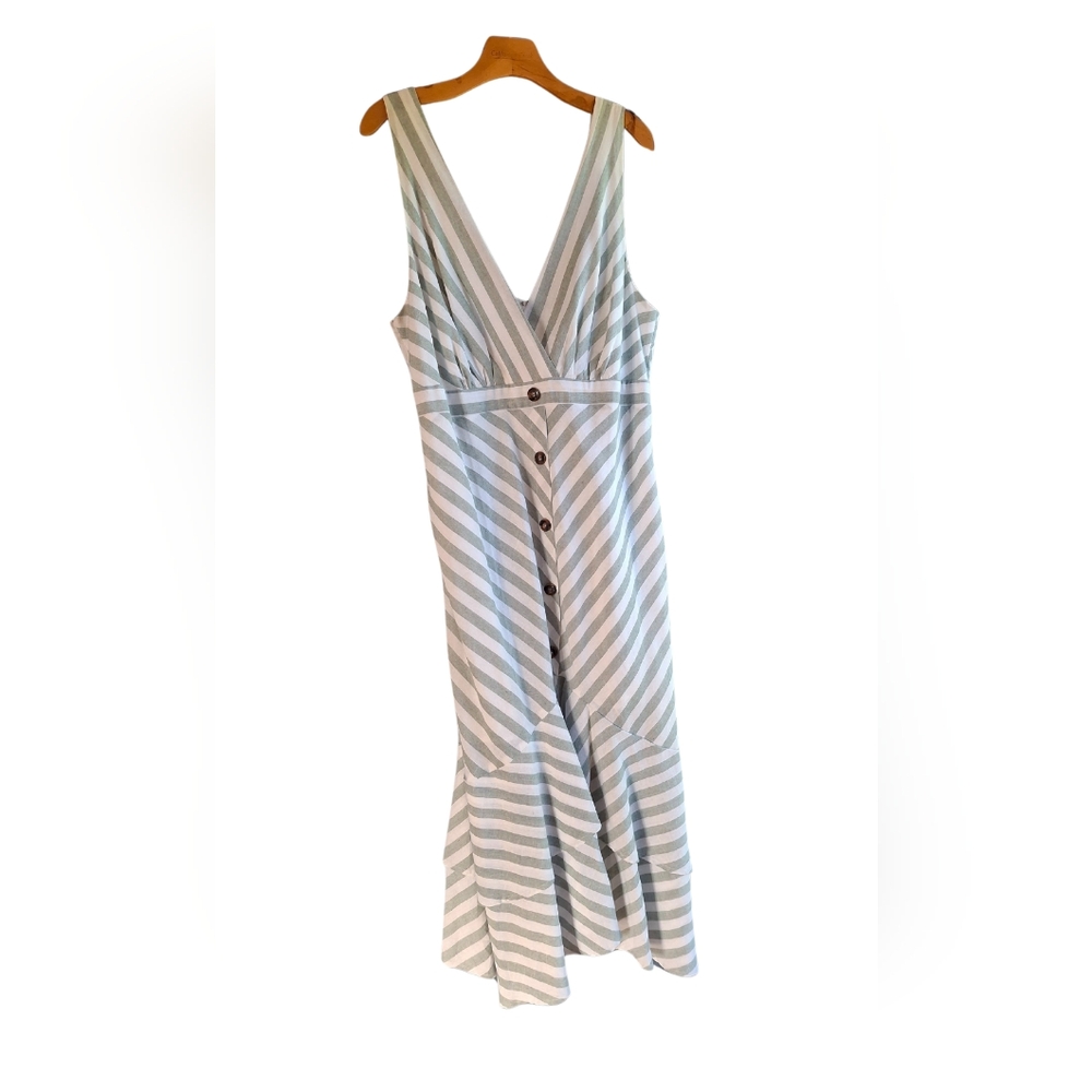 1XL Striped Maxi Mermaid Dress